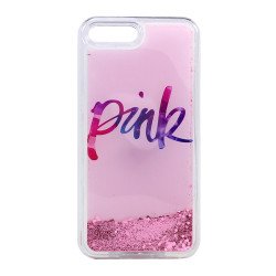 iPhone 7 Design Glitter Liquid Star Dust Clear Case (Pink Pink)